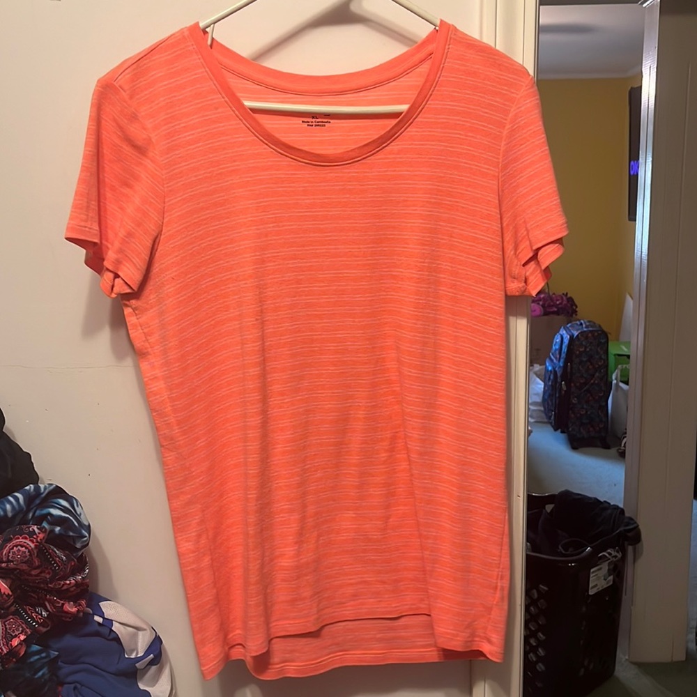 Bcg Orange and white striped shirt size XL